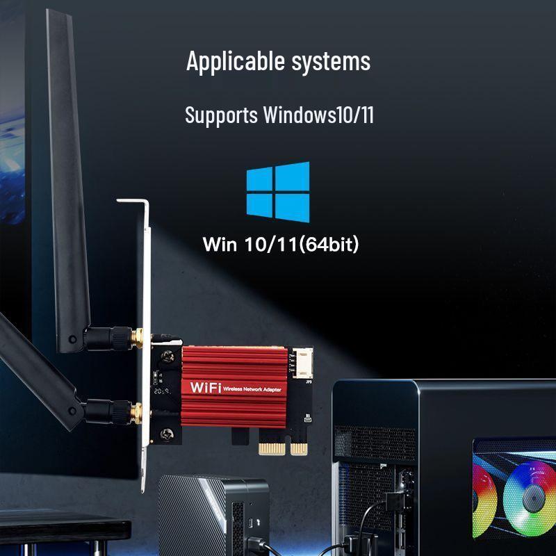 MT7922 WiFi 6E Tri-Band 5374 Mbps PCIe Wireless Network Card with Bluetooth 5.3 for Desktop Computers