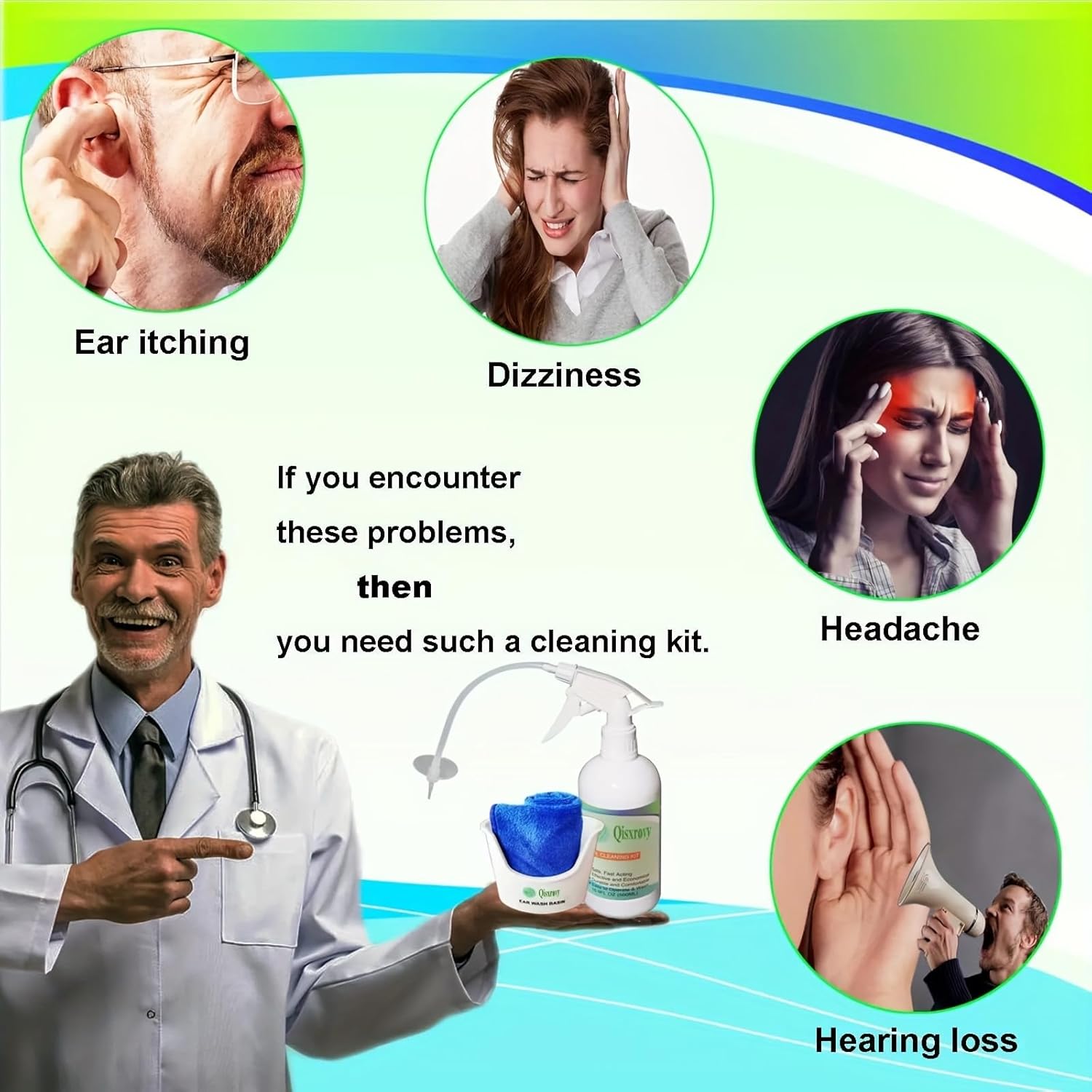 Ear Wax Removal Tool, Ear Cleaning Kits Safe Ear Irrigation Kit Ear Flush Kit for Adults Kid, Ear Wax Washer Device Easy to Operate, Includes Basin,