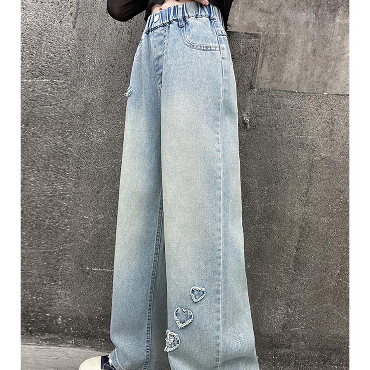 Mädchenjeans Kinderhosen Hosen mit geradem Bein Hosen mit weitem Bein Lockere Hosen