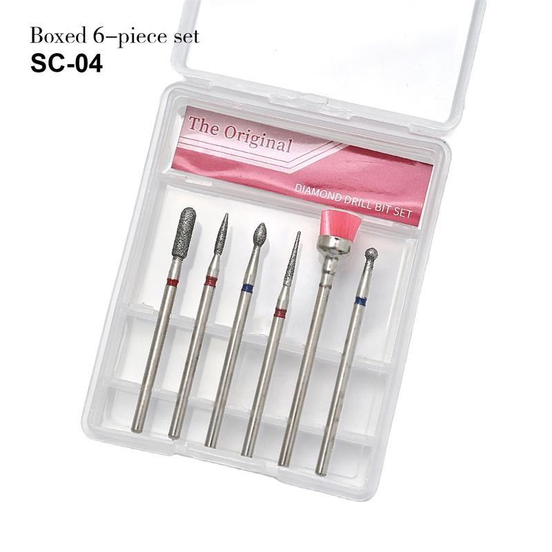 

6Pcs Nail Cone Tip Diamond Drill Bits Electric Cuticle Clean Rotary Manicure Nail Drill Bits Pedicure Grinding Head Sander Tools SC-04