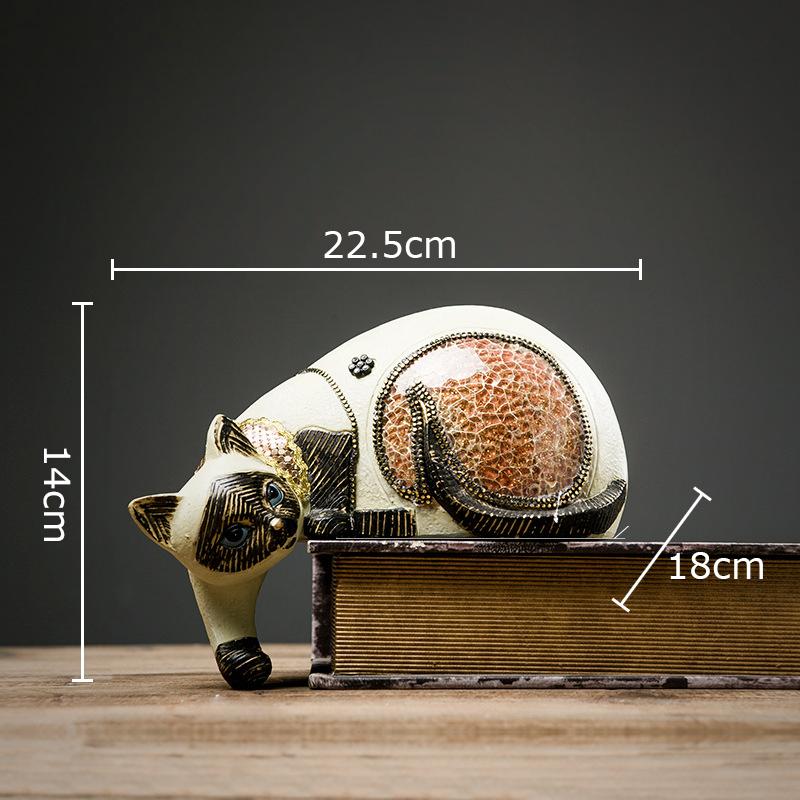 

Креативная статуэтка сиамского кота Прекрасные животные Украшения Декор для стола Современные поделки Котёнок Скульптура из смолы Эстетичный декор для комнаты