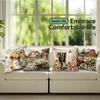 4 Pcs Retro Spring Countryside Single-Sided Printed Pillowcase Cushion Cover,Suitable For Living Room,Bedroom,Car Decoration