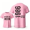 T-shirts Rétro pour Homme pour le 40ème Anniversaire: Fabriqué en 1986 Toutes les pièces d'origine Avant et 40 Édition Limitée Graphique Arrière T-shirts à Manches Courtes