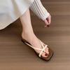 Thick-soled wedge slippers women's summer wear new temperament soft-soled toe sandals vacation beach shoes