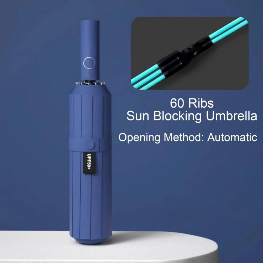60 Bones Super Strong Windproof Automatic Folding Umbrella Reinforced Large UV Sunproof Sunny and Rainy Umbrellas Travel Outside