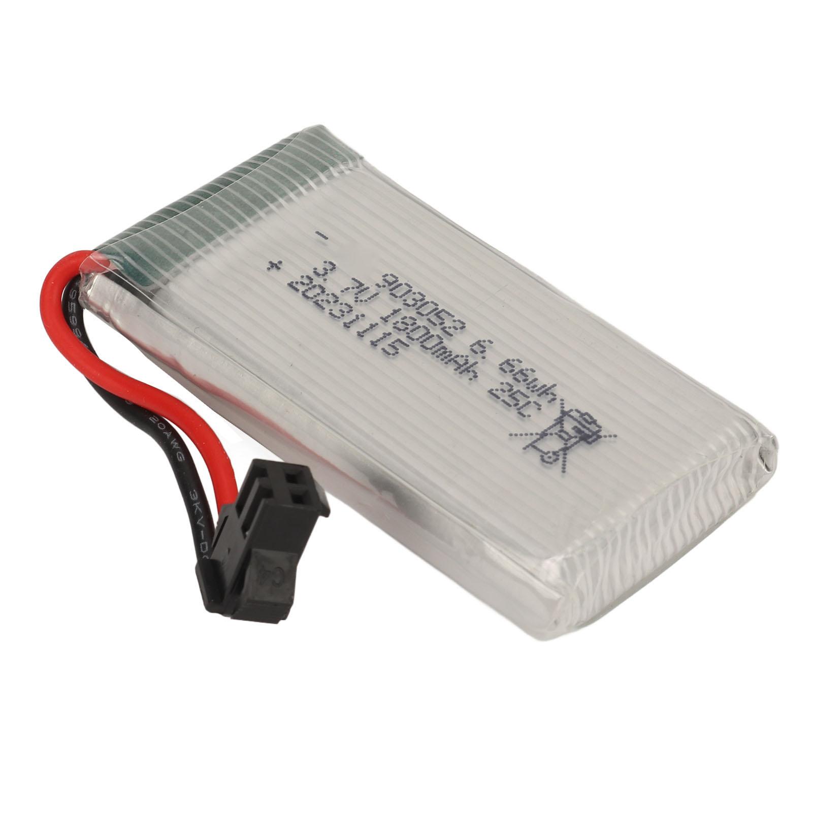 

3.7V 1800mAh Battery With SM Black Plug 903052 Lipo 25C Overcharge Short Circuit Protection RC Airplane Battery For X5SW