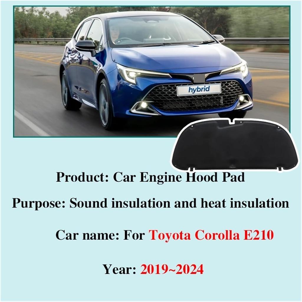 Car Engine Hood Sound Pads Compatible With Toyota Corolla E210 2019~2024 Car Front Heat Insulation Cotton Covers Fireproof Auto