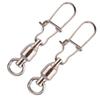 MUQZI Sports Accessory 10Pcs Stainless Steel Fishing Connector Bearing Rolling Swivel with Snap Pins