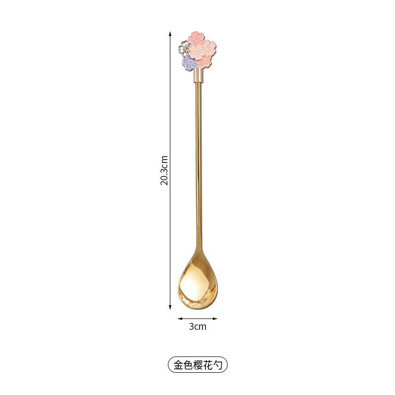 Creative 304 Stainless Steel Cherry Blossom Dessert Spoons& Sugar Coffee Spoon Cocktail Mixing Kitchen,Dining & Bar Tableware