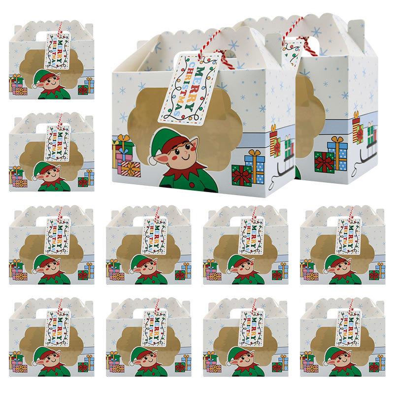 Christmas Handheld Box Window Candy Packaging Box Hand Carry Cooking Cake Cookie Box