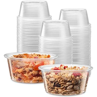50pcs Jelly Cups, Small Plastic Containers with Lids, Salad Dressing Container, Dipping Sauce Cups, Condiment Cups for Lunch, Party On The Go, Travel