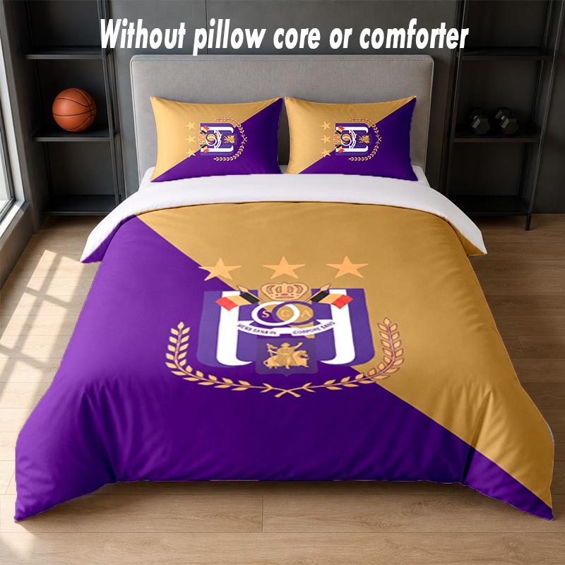 Set Biancheria da Letto Design Anderlecht FC 1 Copripiumino + 2 Federe Morbide Traspiranti Biancheria da Letto per la Casa