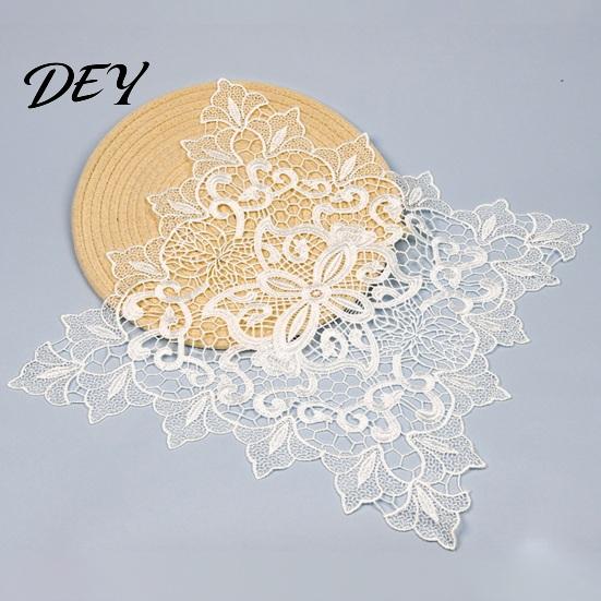 Vintage Floral Doilies for Tea Trays White Lace Doily, Elegant Retro Placemat, Embroidered Table Breathable Polyester Mats Mat, Rectangular Round Oval