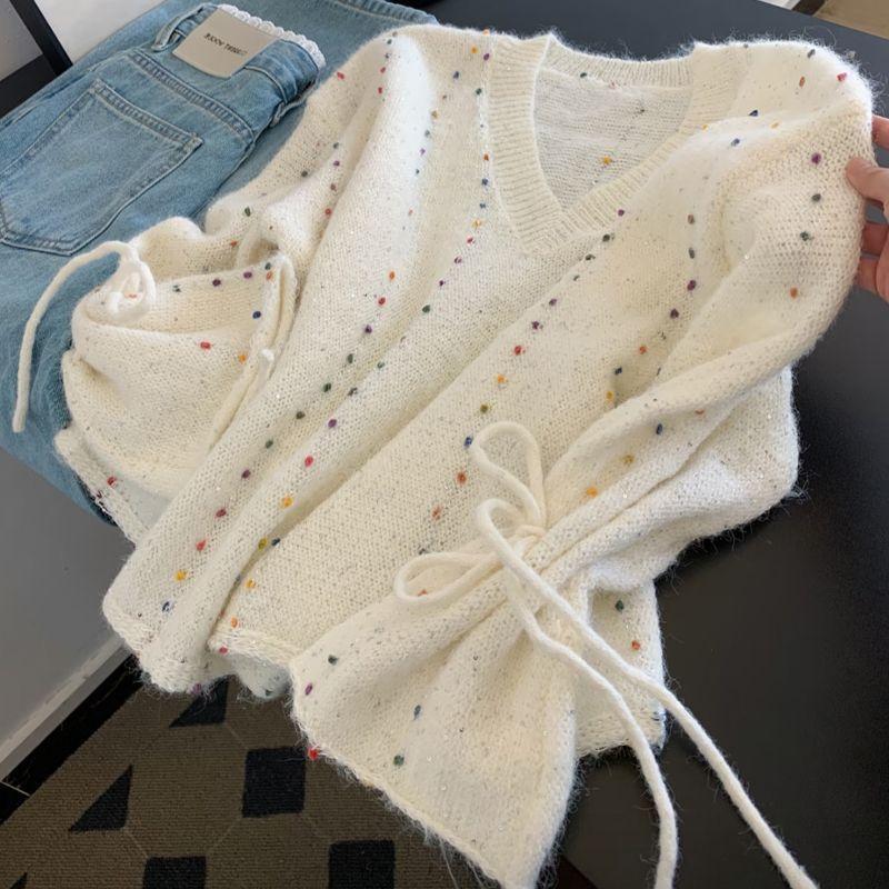 Sweater for Women Autumn Winter Thickened Pullover Warm Knitted Striped Crew Neck Base Layer Stretchy Long Sleeve Oversize Jumper Tops