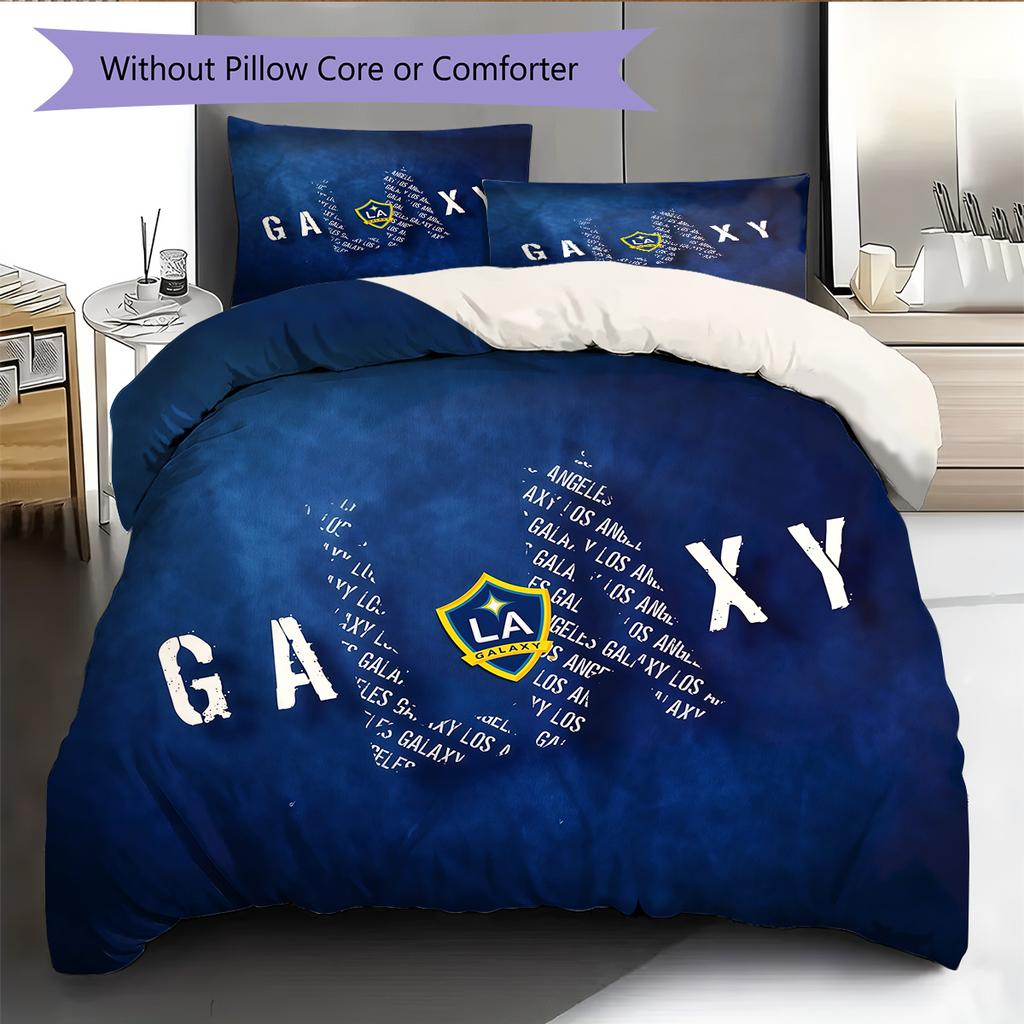 LA Galaxy Pattern Bedding Quilt Set  Home Decoration  Gift (1 * duvet cover + 2 * pillowcase  without core)