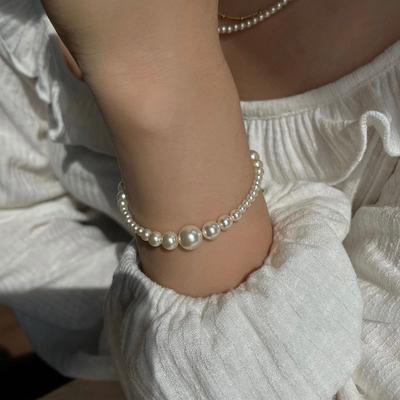 S925 Sterling Silver Positive Round Strong Light Pearl Bracelet Girl