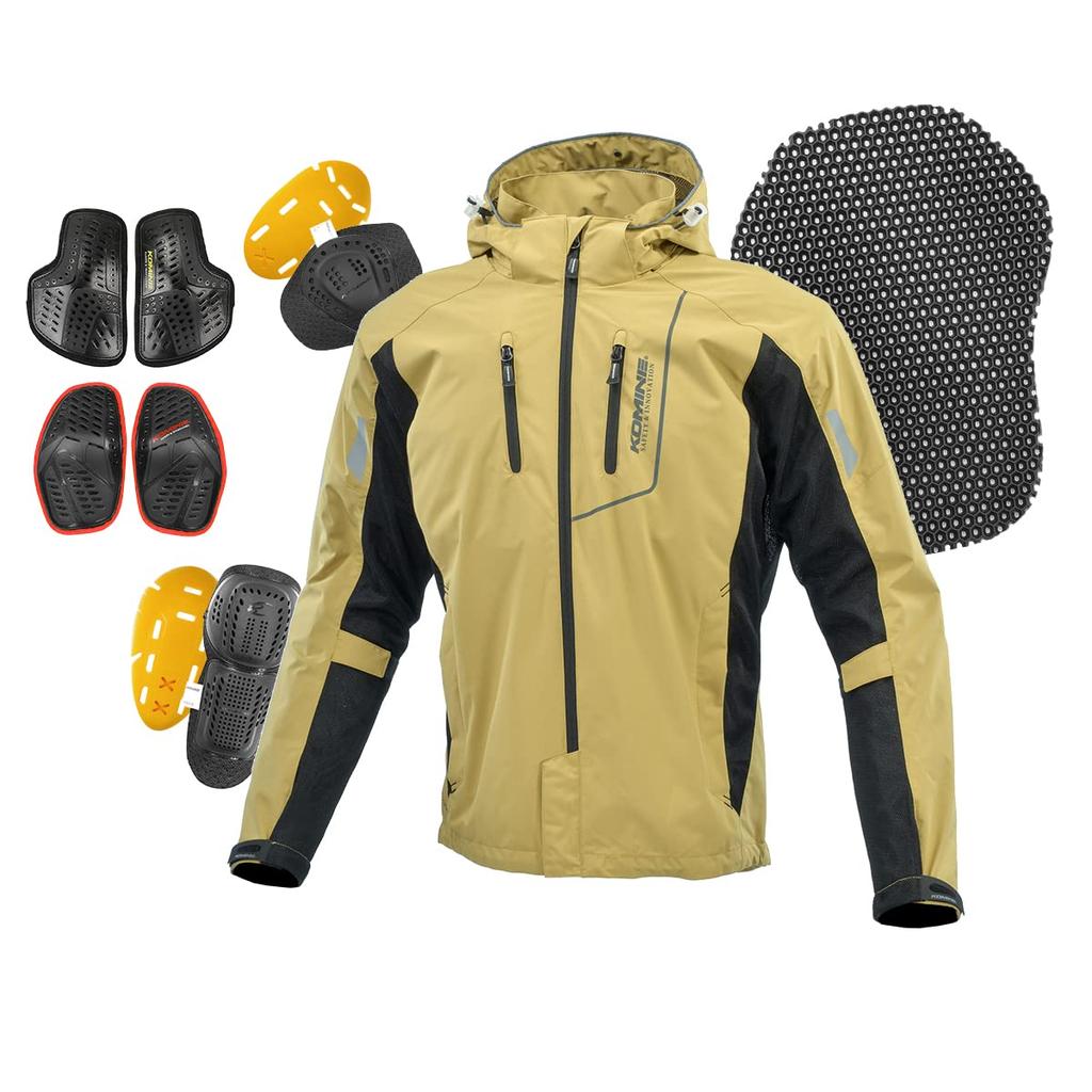 KOMINE Motorcycle Jacket Beige L 07-112 Men's