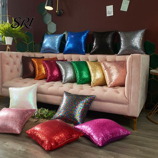 Elegant Pillow Cover Pillowcase Sequins Decorative Cushion Modern Farmhouse Soft Polyester Style for Sofa Bedroom Office Touch