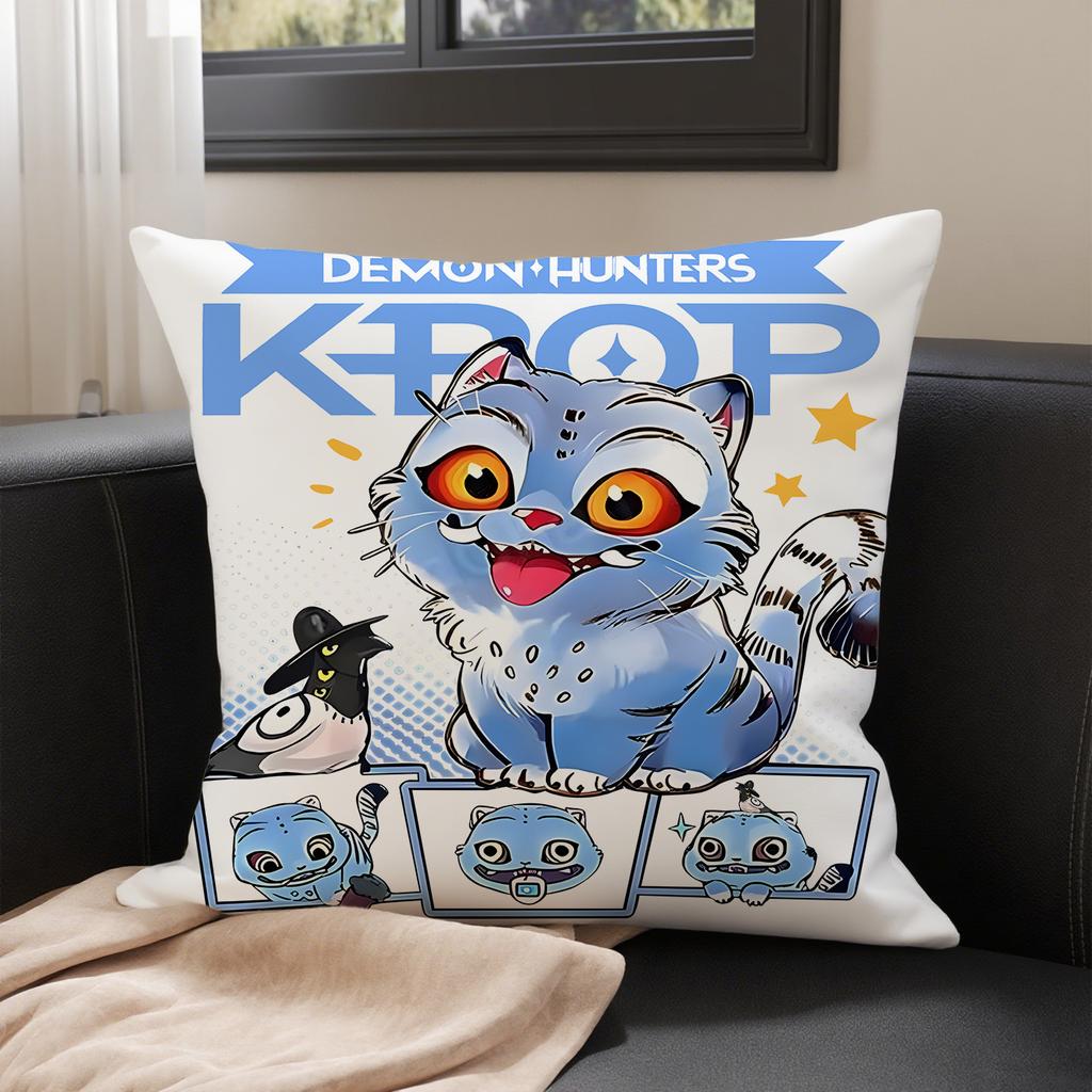 KPop Demon Hunters  Huntrx on the pillowcase: colorful anime patterns, super eye-catching fashion home decoration