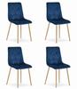 Libra Chair - Navy Blue Velvet / Wood-Colored Legs X 4