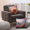4Pcs Rainbow Peony Flower Sea Digital Printing Pillow Cover Short Plush Suitable Living Rooms Bedrooms Sofas Throw Cushion Cover