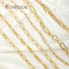 Multiple Styles 0.5-1 Meter 18K Gold Plated Roll Bulk Chains Cable Link Chains For Necklaces High Quality Jewelry Accessories