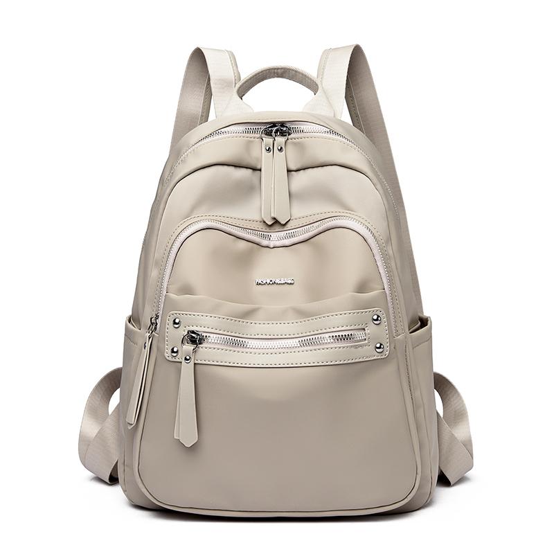 Nylon Backpack Women Commuter Large Capacity Backpack бежевый