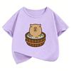 Kawaii Capybara Design TShirt Printed T Shirt Girls Summer Clothes Short Sleeve Tops TShirts Cute Girls Clothing