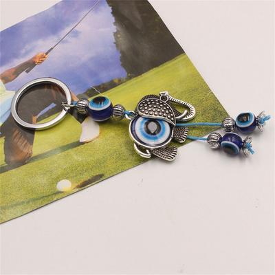 Blue Color Lucky Eye Keychain Elephant Owl Keys Evil Eye Keyring Key Holder Hasma Hand Fatima Hand Pendant Jewelry Gift