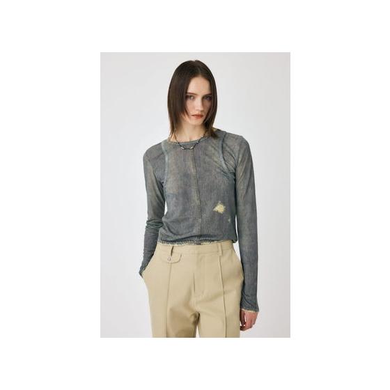 DENIM PRINT TRANSPARENT Long T BLU
