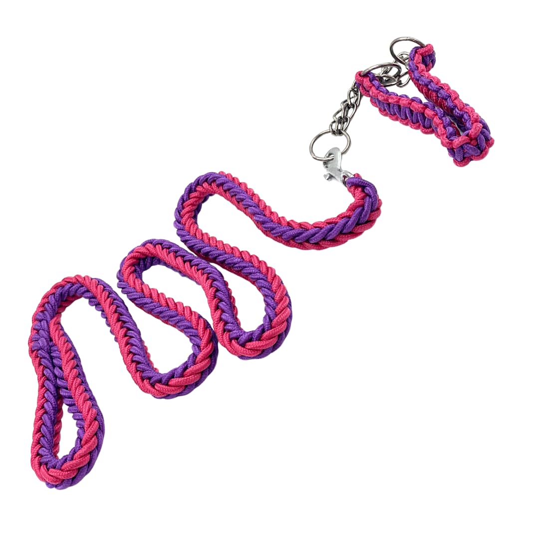 

Misora Pockets Dog Large and Medium Dog Half Durable Thickness Purple Pink Lead, Collar, Choke, Rope, Training, Walking, 1.2M, 2.5cm, XL, &