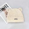25 early autumn new cute ears plush hat women's intercolored fluffy autumn warm ear protection knitted hat