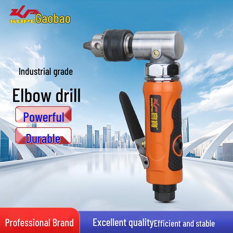 Gaobao 1/4" Elbow Air Drill: 90° Pneumatic Drill, 6mm Lightweight Right Angle Pneumatic Drilling Tool.