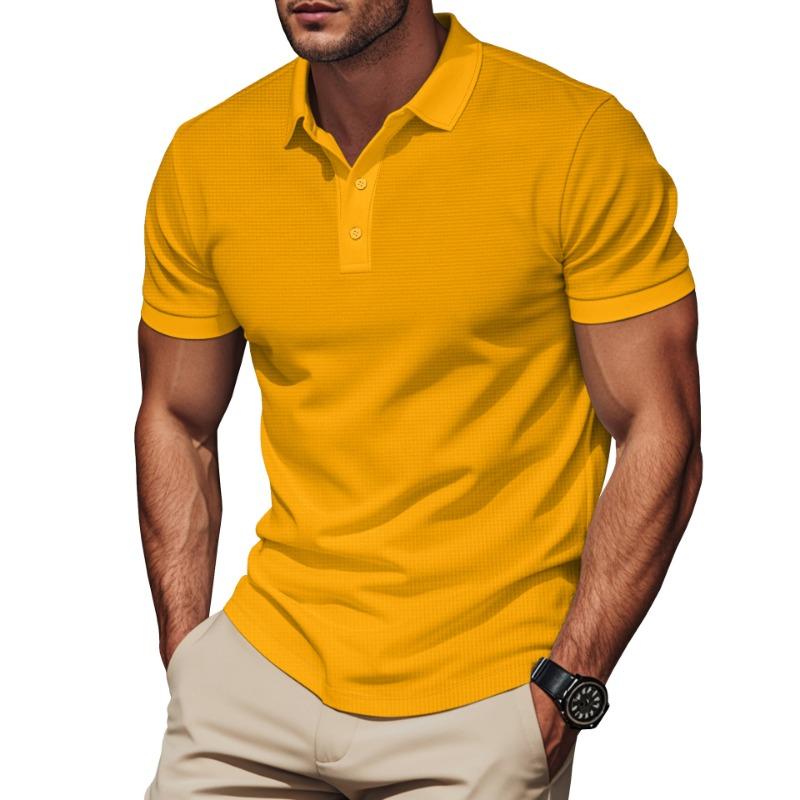 Summer New Men's Polo Shirt Solid Color Lapel Color Matching Short-sleeved Men's Polo Shirt In Stock