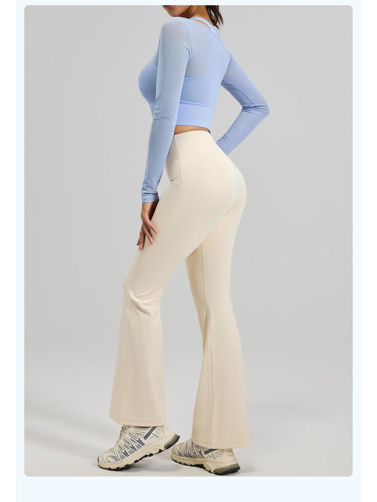 High-Waisted Slimming Color Block Sports Tank & Wide-Leg Yoga Pants Set for Women