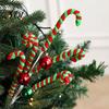 Xmas Vase Filler Christmas Candy Cane Pick, Red White Green Plush Stem, Decor Branch for Filler, Wreath, Tree Decoration Seasonal Decorations