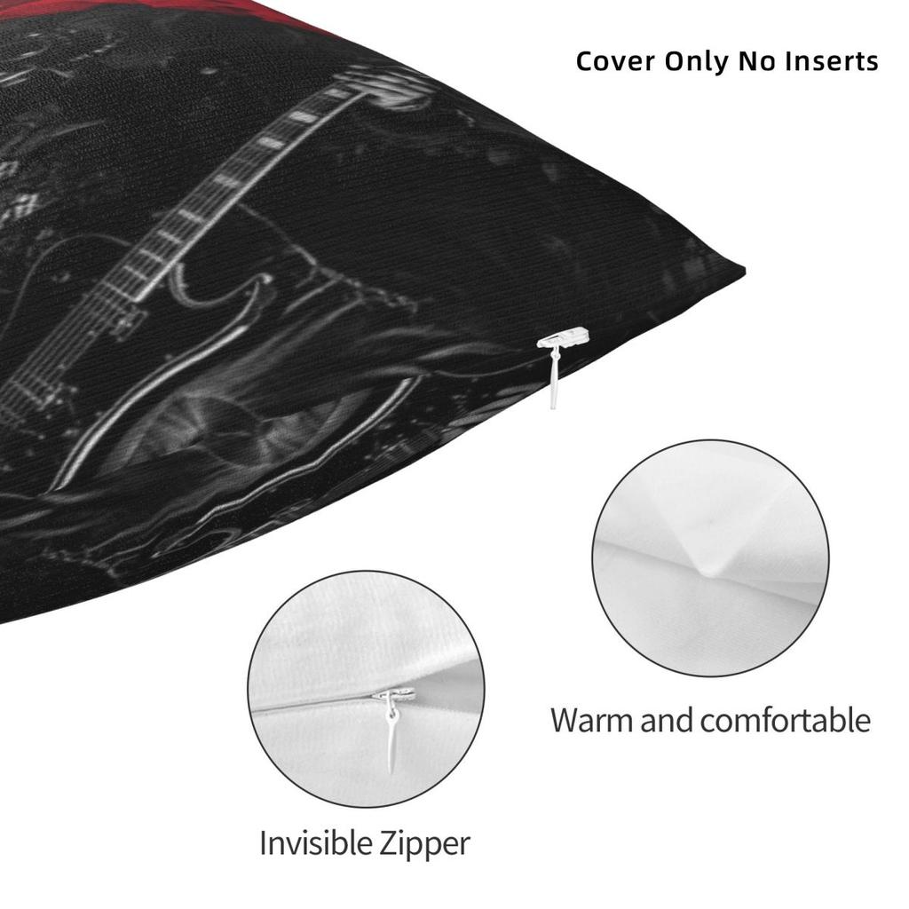Ghost Rock Metal Band Printing Pillowcase Cushion Cover Throw Pillow Cover Soft and Sweet Home Decoration Square Multi-Size