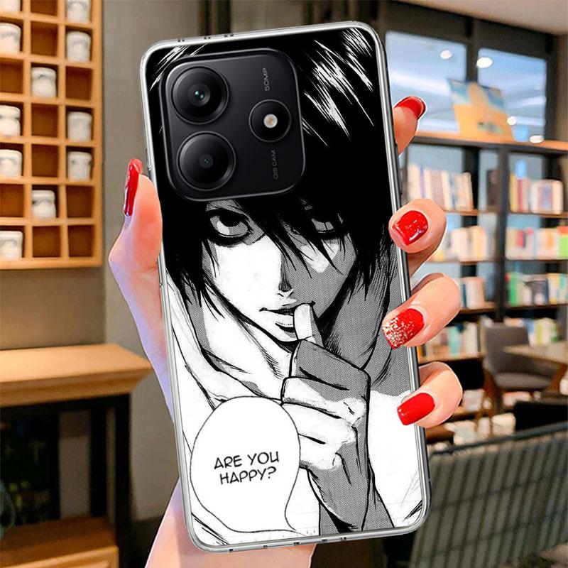 N-Note D-Death L Lawliet Phone Case For Xiaomi Redmi Note 15 14 13 12 11 10 Pro Plus 14S 12S 11S 11T 11E 10S Soft Fundas Shell R