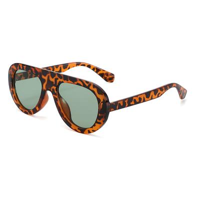 Retro Luxury Round Leopard Print Big Women Sunglasses Trendy Glasses Multicolor Lenses Unisex Outdoor Eyewear Fashion Uv400