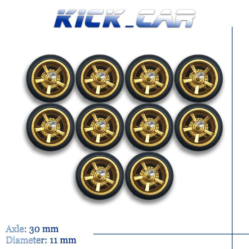 1/64 Wielen Met Vaste Rubberen Banden Vijf Spaaks Voor Speelgoedmodel Diecast Auto's Opknaponderdelen Voor Hotwheels (5 Sets Voor 5 Auto's) beige