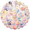 50-Piece Festive Original Non-Infringing Easter Series Watercolor Egg Stickers - DIY Waterproof Decor for Guitars, Phones