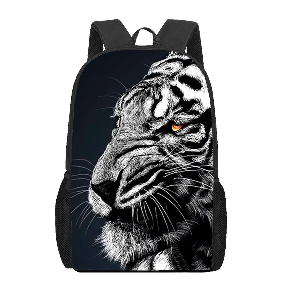 Creative Fiercely Tiger Pattern Backpacks for Girls Boys Children Students Book Bag Teenager Shoulder Rucksack Travel Backpack