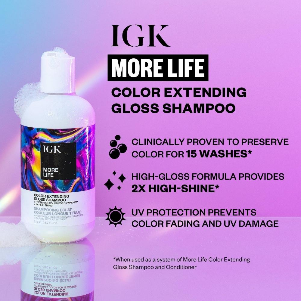 Igk More Life Color Extending Gloss Shampoo 8.0 Oz