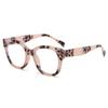 Women Men Leopard Frame Square Hyperopia Eyeglasses Pc Material Anti Blue Light Power Glasses With Diopters Plus 0 +1.0 To +4.0