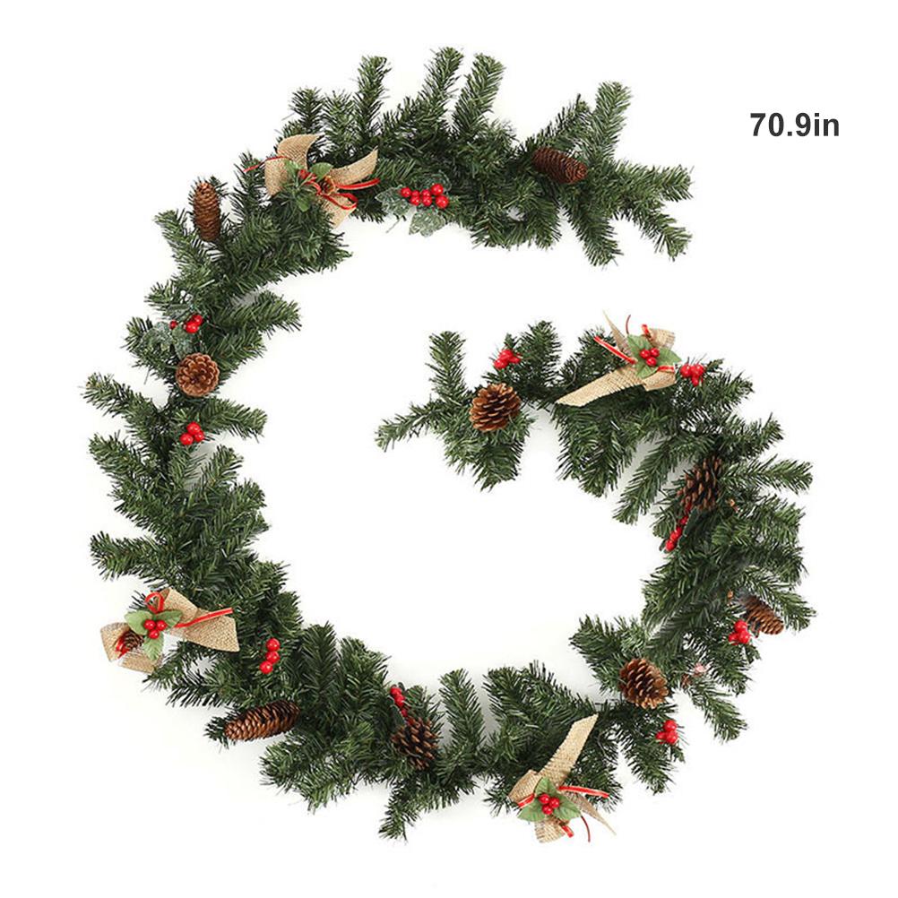 1.8m Red Berry Christmas Garland Thickened Xmas Decoration Vine for Home Party Holiday Decor