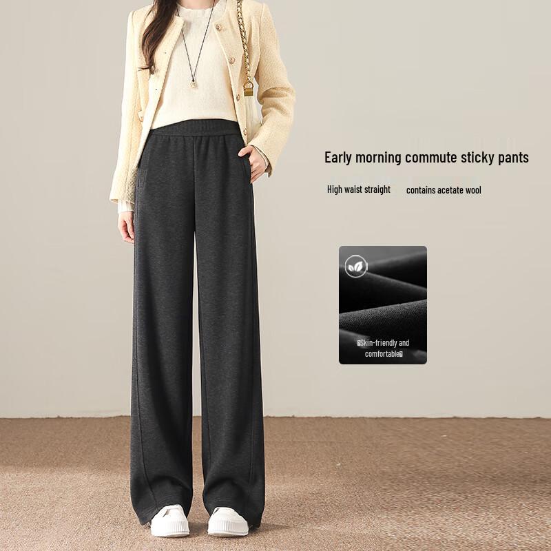 

HSTYLE Women s Wool Blend Commuter Wide-Leg Trousers L