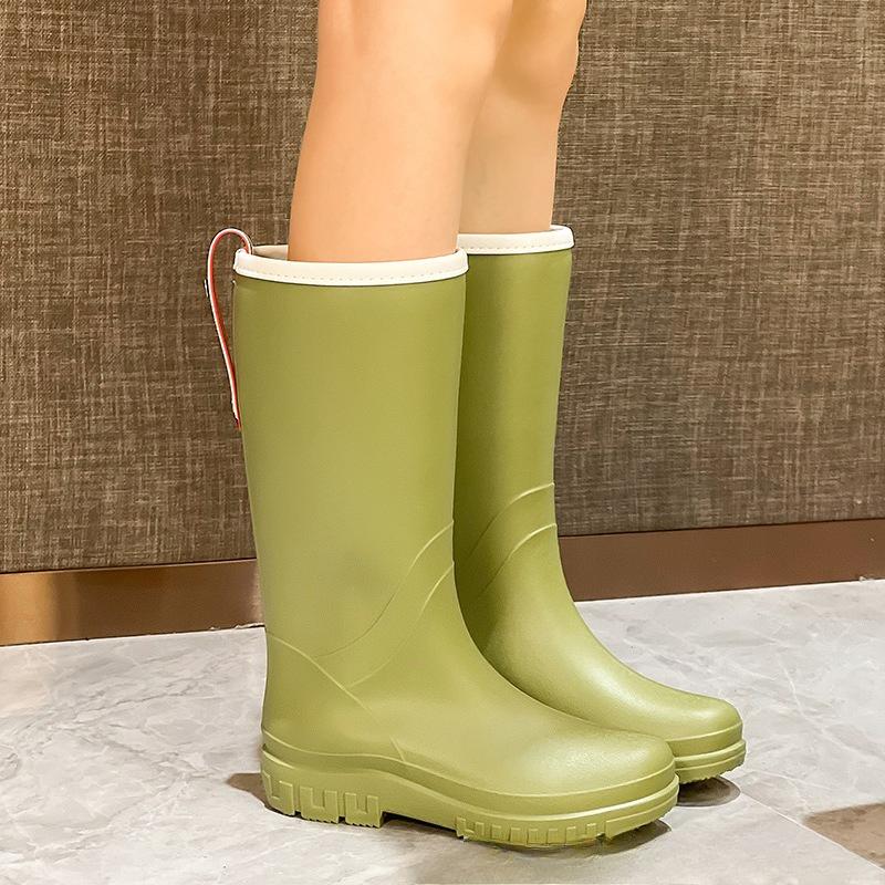 Fashion Botas Fashion Versatile Woman Shoes 2025 Spring New Women's Rain Boots Simple and Non Slip Women High Boots Zapatos De Mujer