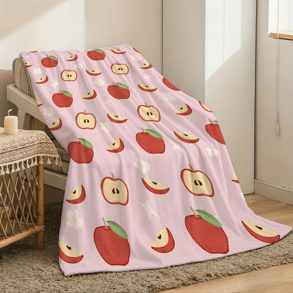 Simple attractive apples Throw Lightweight g Flannel Blanket Soft Skinfriendly for Summer Cooling