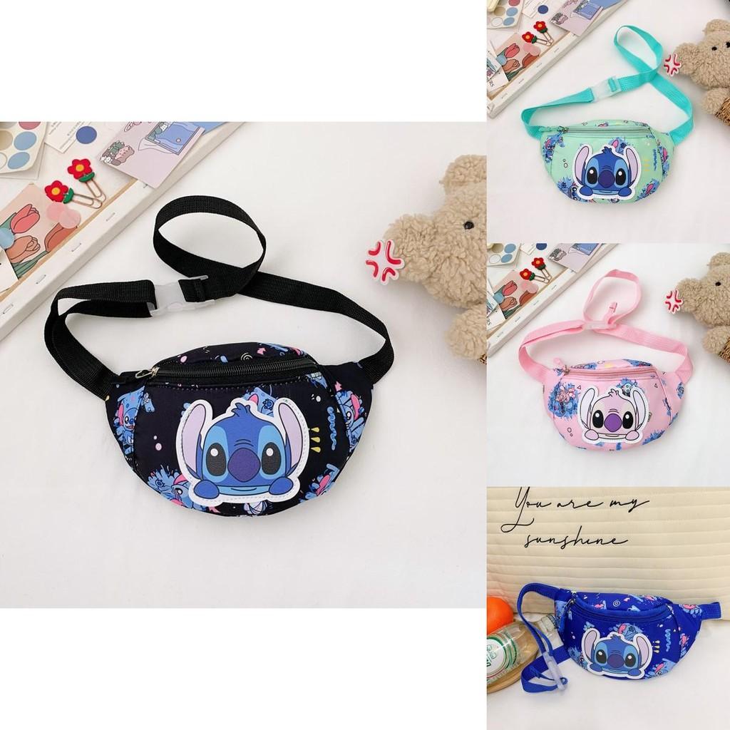 Lilo Stitch Cartoon Kids Waist Bag With Breathable Nylon For Daily Use
