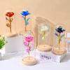 Valentine's Day Gift Glass Cover Immortal Rose Soap Flower Gold Foil Rose Light Luxury Home Decoration